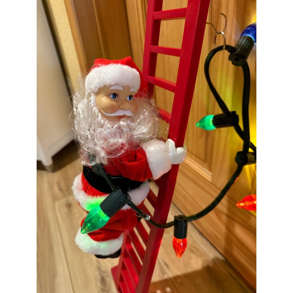 Mr. Christmas Super Climbing‎ Santa Animated Musical LED Ladder Decoration 43" - Picture 3 of 9